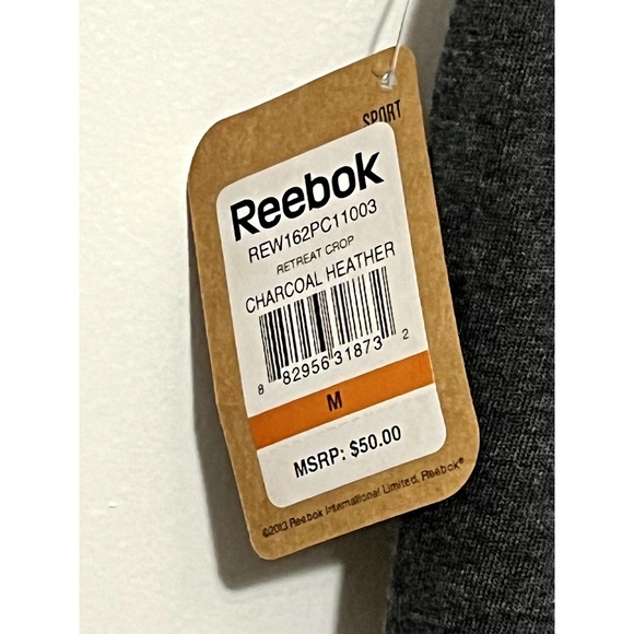 Reebox Charcoal Heather Gray Retreat Crop Leggings Size Medium - Picture 7 of 8